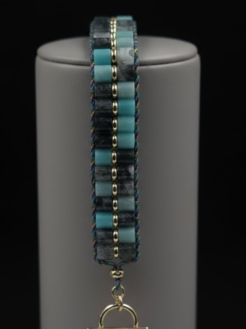 Kendra Scott Teal and Charcoal Beaded Bree Bracelet - Picture 4 of 7